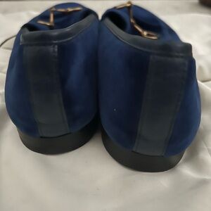 Blue  horse it accent velvet Gucci loafers. Size 36 1/2
